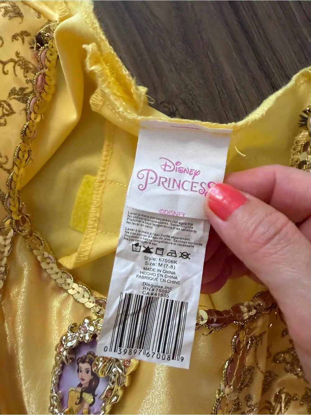 Disney Princess Belle girl sz M (7-8) Dress Costume Party, Halloween